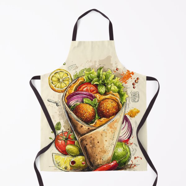 Item preview, Bursting Falafel Wrap with Fresh Vegetables, Aromatic Herbs, Zesty Lemon and Colorful Ingredients Digital AI Art designed and sold by OlfactoART Studio.