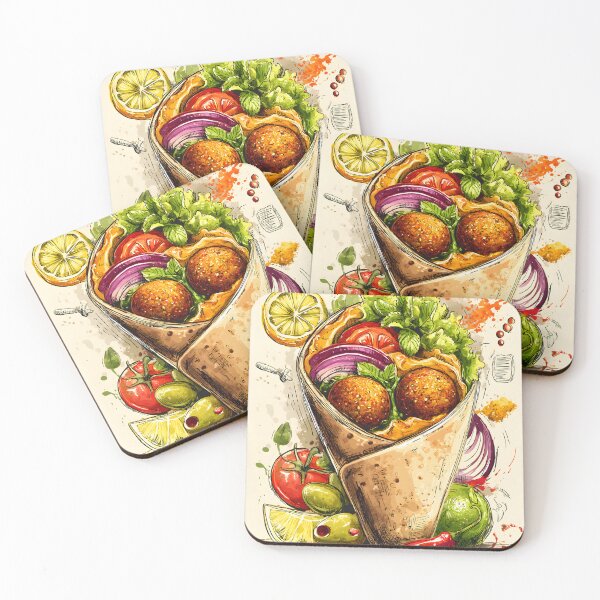 Item preview, Bursting Falafel Wrap with Fresh Vegetables, Aromatic Herbs, Zesty Lemon and Colorful Ingredients Digital AI Art designed and sold by OlfactoART Studio.
