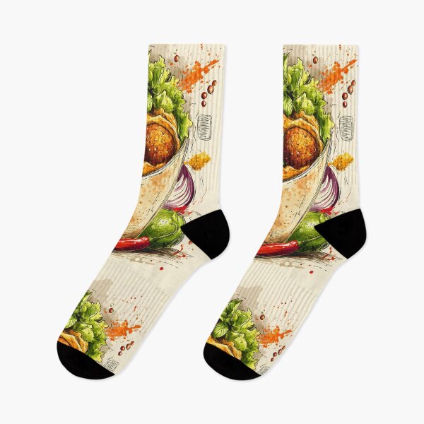 Item preview, Bursting Falafel Wrap with Fresh Vegetables, Aromatic Herbs, Zesty Lemon and Colorful Ingredients Digital AI Art designed and sold by OlfactoART Studio.
