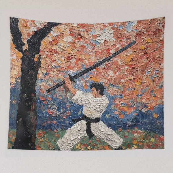 Item preview, Naginatajutsu fighter | Post-impressionist painting style designed and sold by ComicsFactory.