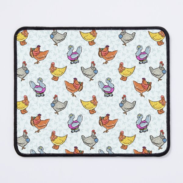 Item preview, Fashionable Chickens Blue Background Pattern designed and sold by HappyHannahArt.