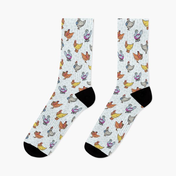 Item preview, Fashionable Chickens Blue Background Pattern designed and sold by HappyHannahArt.
