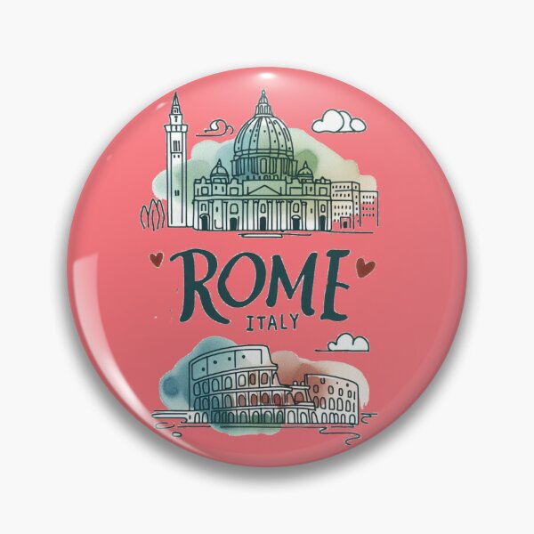 Item preview, Rome Italy Minimalist Watercolor Cityscape Sticker with Italian Flag ,  designed and sold by PaintMeWorld.