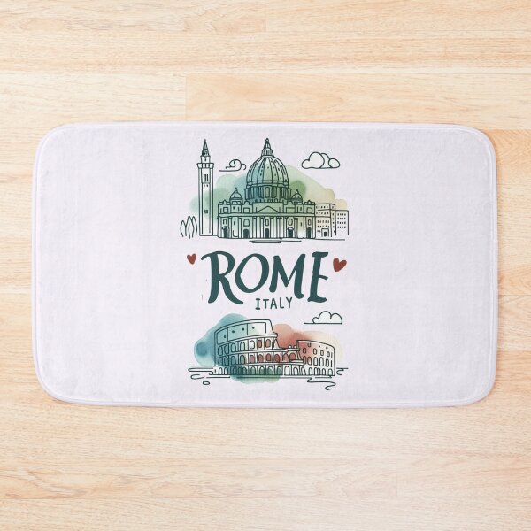 Item preview, Rome Italy Minimalist Watercolor Cityscape Sticker with Italian Flag ,  designed and sold by PaintMeWorld.