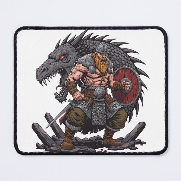 Item preview, Fierce Viking with Dragon's Shadow designed and sold by Guryl Michal Designs.
