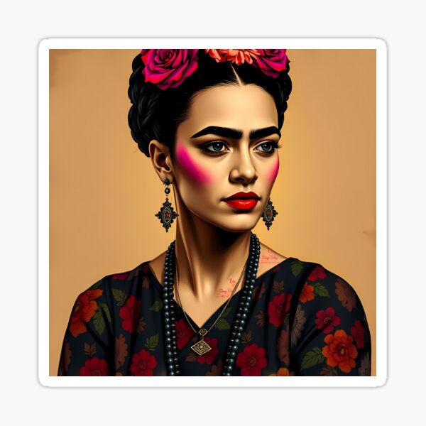 Item preview, Frida Kahlo Portrait – Iconic Feminist Art in Bold Color for Shirts, Journals & Gifts designed and sold by CuriosityIntl.