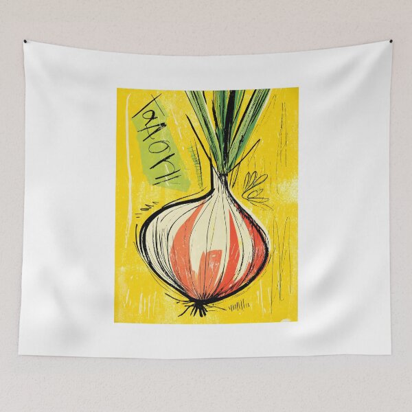 Item preview, Spice Up Your Kitchen Walls - Playful Onion Art Bursting with Color Abstract Culinary Art designed and sold by OlfactoART Studio.