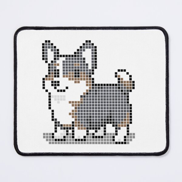 Artikelvorschau, Gepixelter dreifarbiger Corgi entworfen und verkauft von Brain Fart Buffet.
