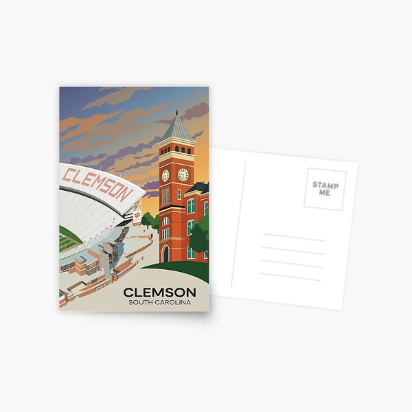 Item preview, Clemson - Death Valley Football Stadium and Tillman Hall designed and sold by FinleyFound.
