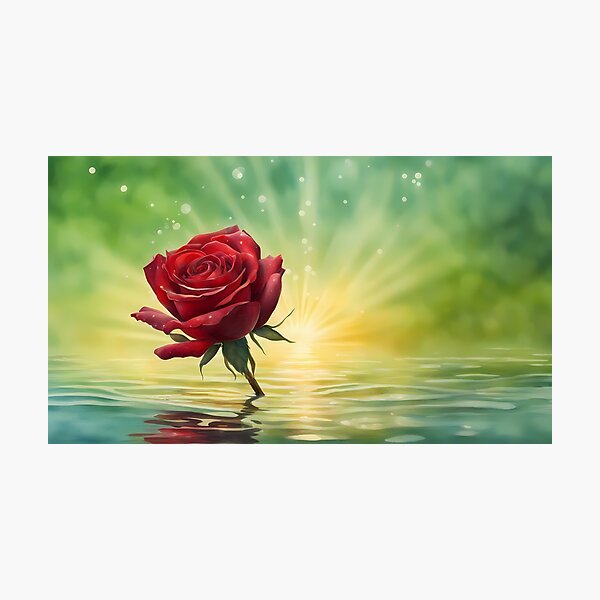 Item preview, Red Rose in Water designed and sold by BookCovered.