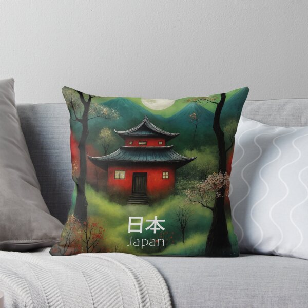 Item preview, Whimsical Japan Dreamscape - Vibrant Naïve Landscape designed and sold by BoBiloArt.