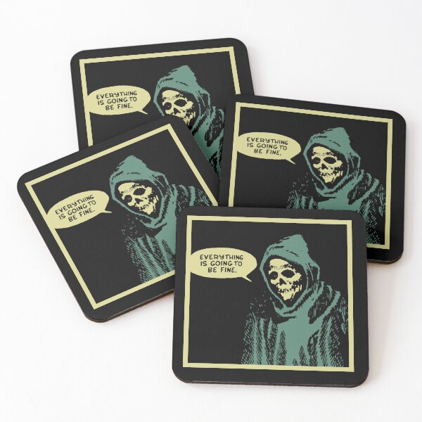 Item preview, Grim Reaper Memento Mori Everything Is Going To Be Fine Skull Graphic  designed and sold by wmxdesign.