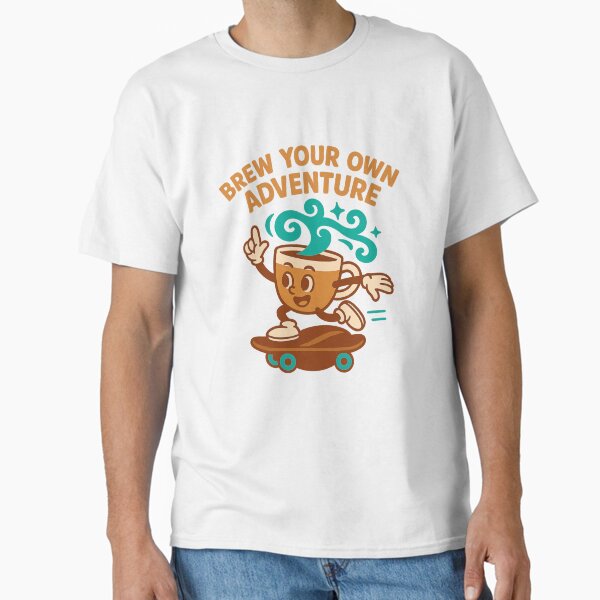 Item preview, Brew Your Own Adventure – Cute Espresso Coffee Skateboard Art designed and sold by densh-media.