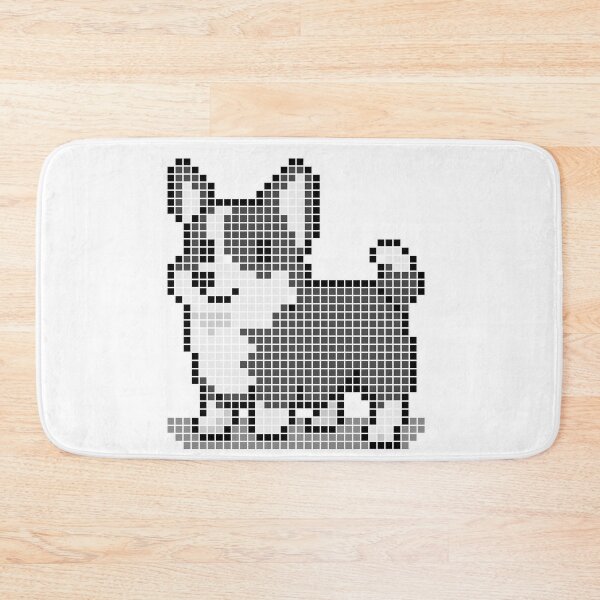 Artikelvorschau, Gepixelter schwarz-weißer Corgi entworfen und verkauft von Brain Fart Buffet.