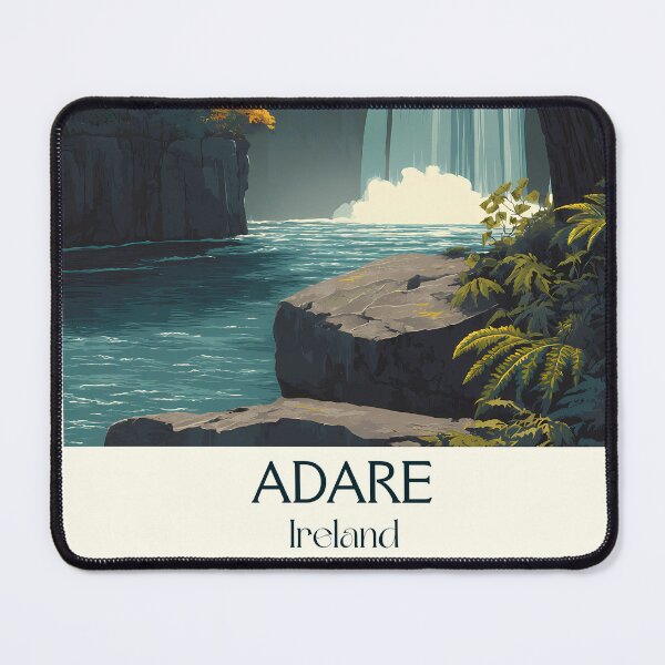 Item preview, Adare Village Poster – Autumn Waterfall & Irish Stone Bridge designed and sold by TuncGK.