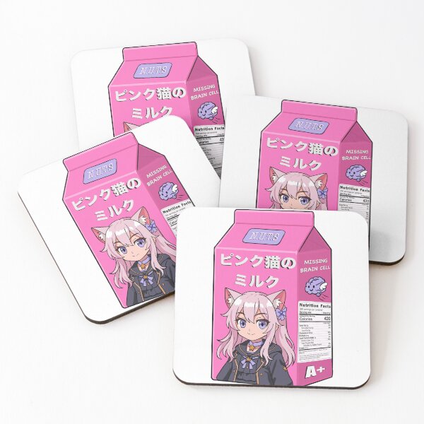 Item preview, A+ Nyatasha Nyanners Pink Cats Milk Carton (Gatcha Vtuber Vending Machine Series) designed and sold by Fresh Oshi Pressed.