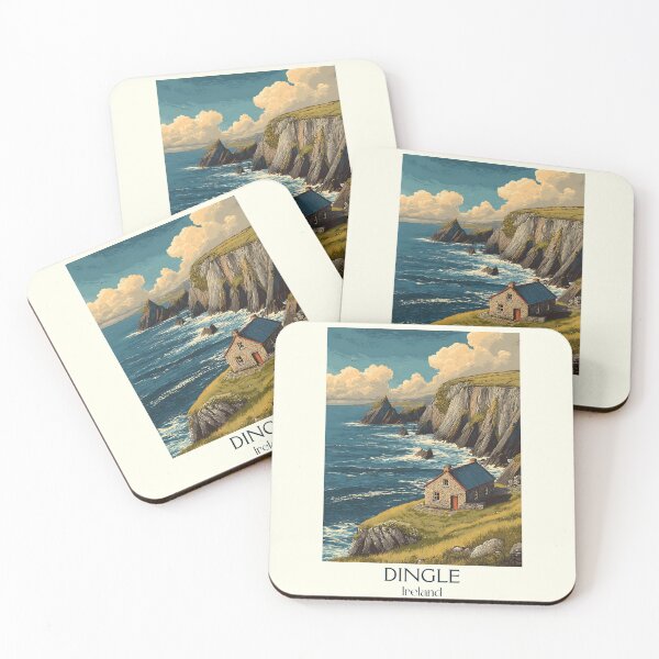 Item preview, Dingle Coast Poster – Seaside Cottage & Atlantic Waves designed and sold by TuncGK.
