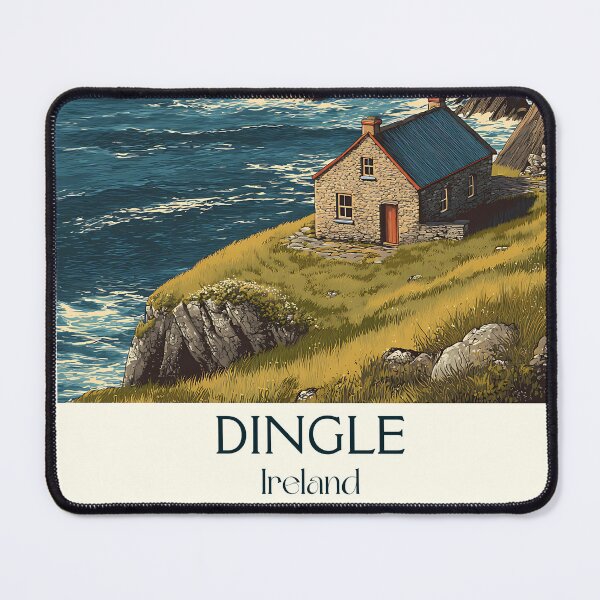 Item preview, Dingle Coast Poster – Seaside Cottage & Atlantic Waves designed and sold by TuncGK.
