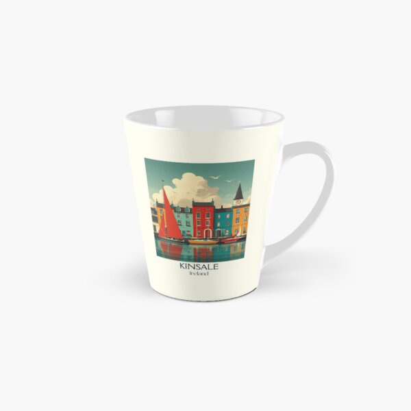 Item preview, Kinsale Harbor Poster – Colorful Facades & Bright Red Sail designed and sold by TuncGK.