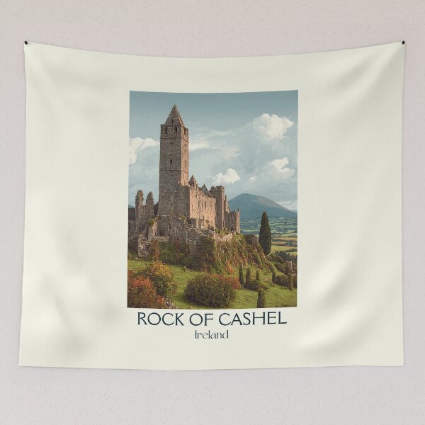 Item preview, Rock of Cashel Poster – Crowned Hilltop & Clouded Skies designed and sold by TuncGK.