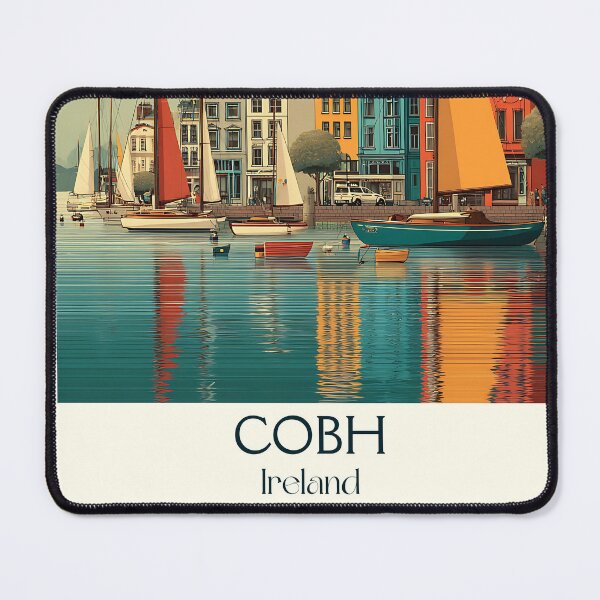 Item preview, Cobh Harbor Poster – Sailboats & Cathedral Beneath Open Skies designed and sold by TuncGK.