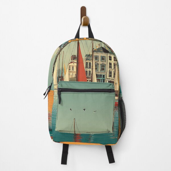 Item preview, Cobh Harbor Poster – Sailboats & Cathedral Beneath Open Skies designed and sold by TuncGK.