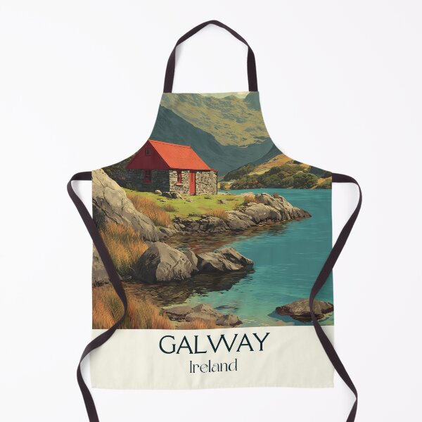 Item preview, Galway Countryside Poster – Red Cottage in Highland Solitude designed and sold by TuncGK.