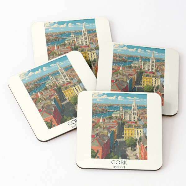 Item preview, Cork City Poster – Hilly Streets & Rooftop Views Over the Lee designed and sold by TuncGK.