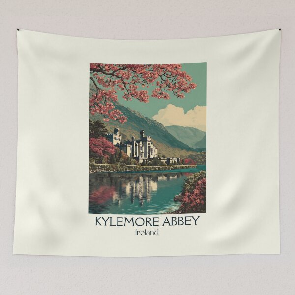 Item preview, Kylemore Abbey Poster – Spring Blooms by the Lakeside Castle designed and sold by TuncGK.