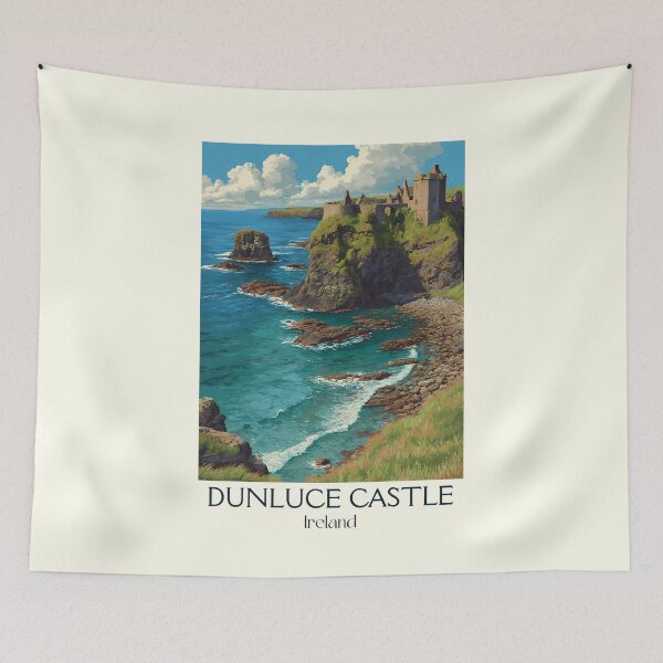 Item preview, Dunluce Castle Poster – Crumbling Majesty by the Sea designed and sold by TuncGK.