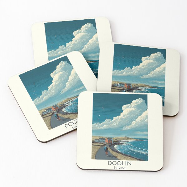 Item preview, Doolin Coast Poster – Cloudy Skies Over Quiet Shores designed and sold by TuncGK.