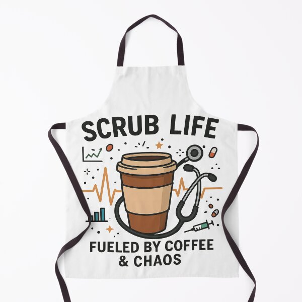 Item preview, Scrub Life Nurse Week Design | “Fueled by Coffee & Chaos” | Funny Nurse Gift | Stethoscope Coffee Cup Vector designed and sold by WAUZ.