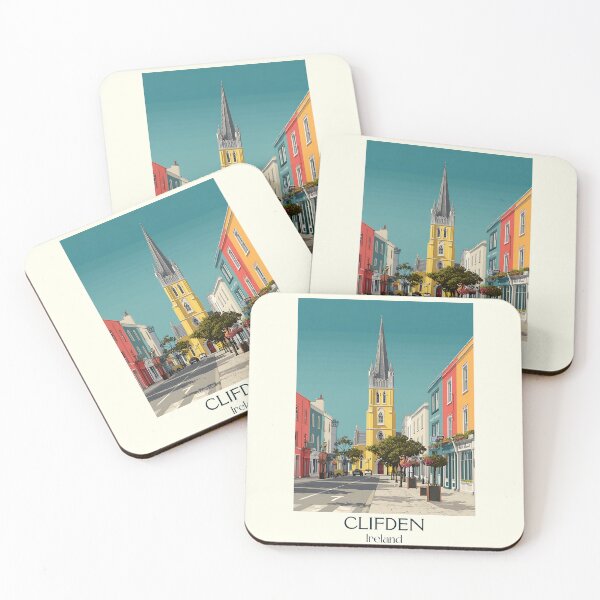 Item preview, Clifden Poster – Pastel Streets & Cathedral Spire designed and sold by TuncGK.