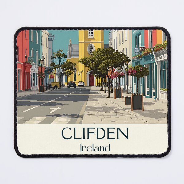 Item preview, Clifden Poster – Pastel Streets & Cathedral Spire designed and sold by TuncGK.