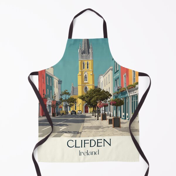 Item preview, Clifden Poster – Pastel Streets & Cathedral Spire designed and sold by TuncGK.