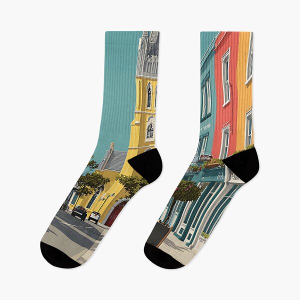 Item preview, Clifden Poster – Pastel Streets & Cathedral Spire designed and sold by TuncGK.