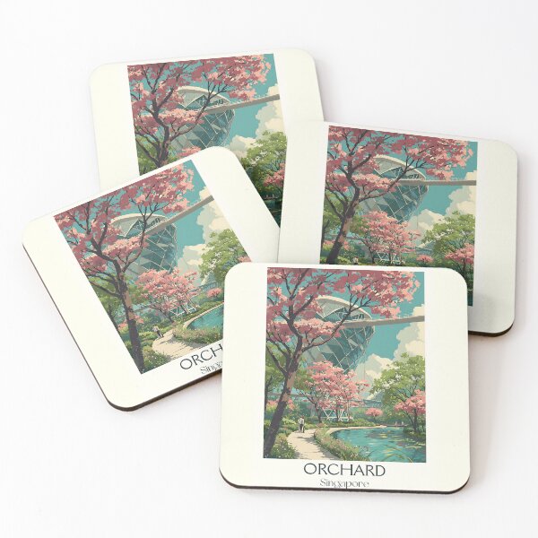 Item preview, Orchard Singapore Poster – Blossoms, Skyscrapers & Urban Calm designed and sold by TuncGK.