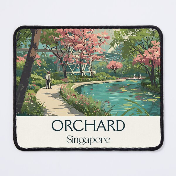 Item preview, Orchard Singapore Poster – Blossoms, Skyscrapers & Urban Calm designed and sold by TuncGK.