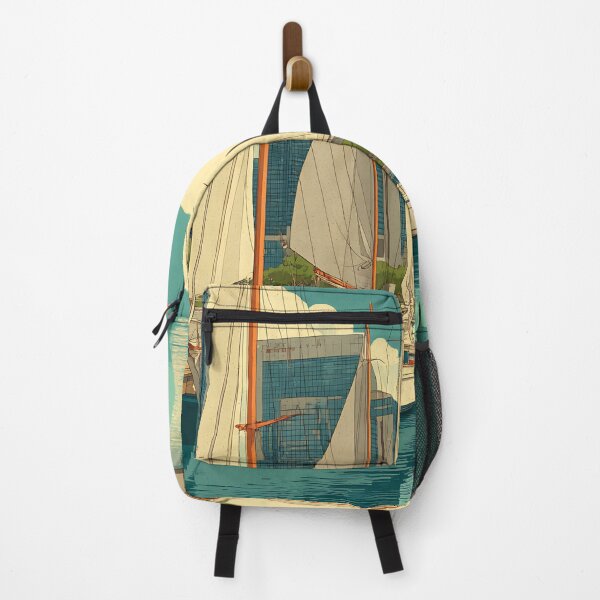 Item preview, Marina Bay Poster – Iconic Sailboats & Sunset Skyline designed and sold by TuncGK.