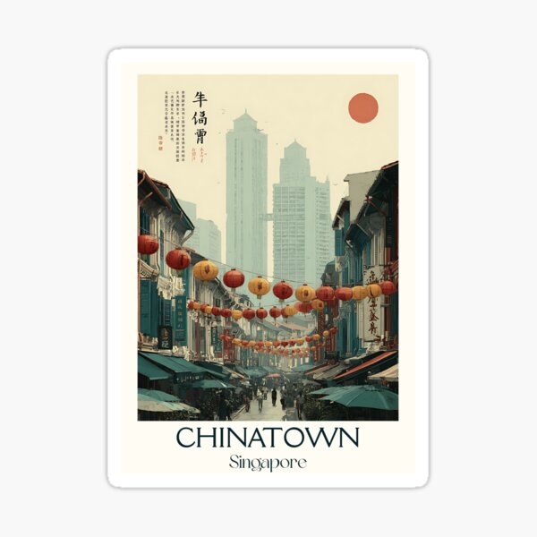 Item preview, Chinatown-Poster – Laternenbeleuchtete Straßen und kulturelles Erbe designed and sold by TuncGK.