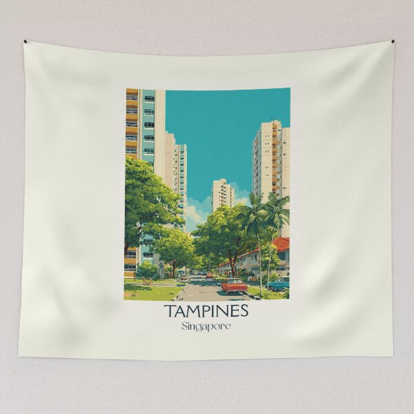 Item preview, Tampines Poster – Lush Greenery Meets Urban Living designed and sold by TuncGK.