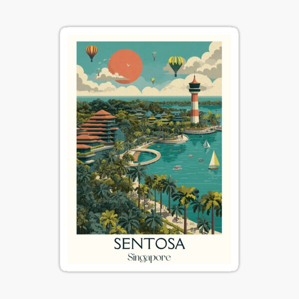 Item preview, Sentosa Island Poster – Coastal View & Tropical Escape designed and sold by TuncGK.