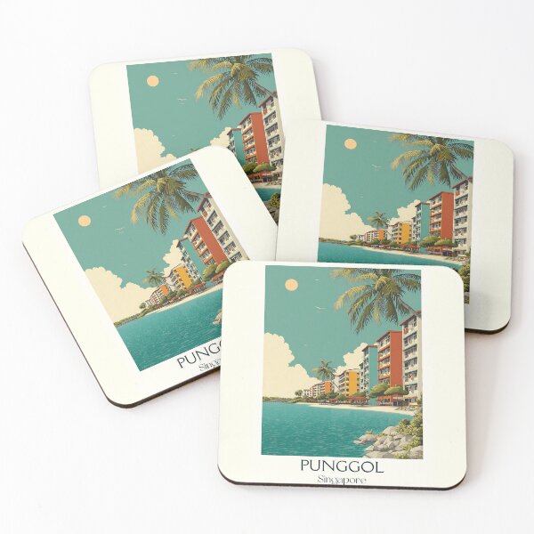 Item preview, Punggol Poster – Waterfront Living & Palm-Framed Horizons designed and sold by TuncGK.