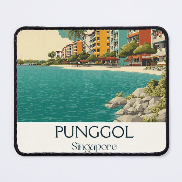 Item preview, Punggol Poster – Waterfront Living & Palm-Framed Horizons designed and sold by TuncGK.