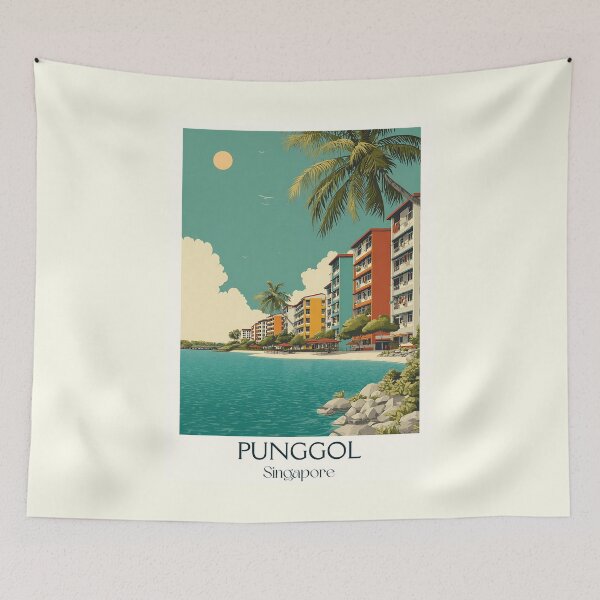 Item preview, Punggol Poster – Waterfront Living & Palm-Framed Horizons designed and sold by TuncGK.