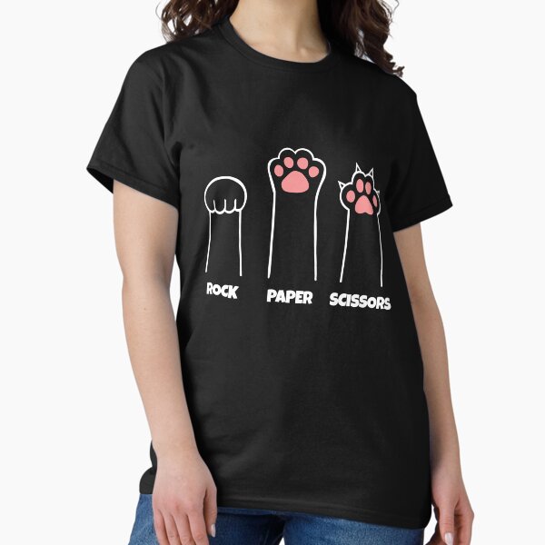 Item preview, Cute Cat Paw Rock Paper Scissors – Funny Animal Lover Game Tee designed and sold by Barkotee.