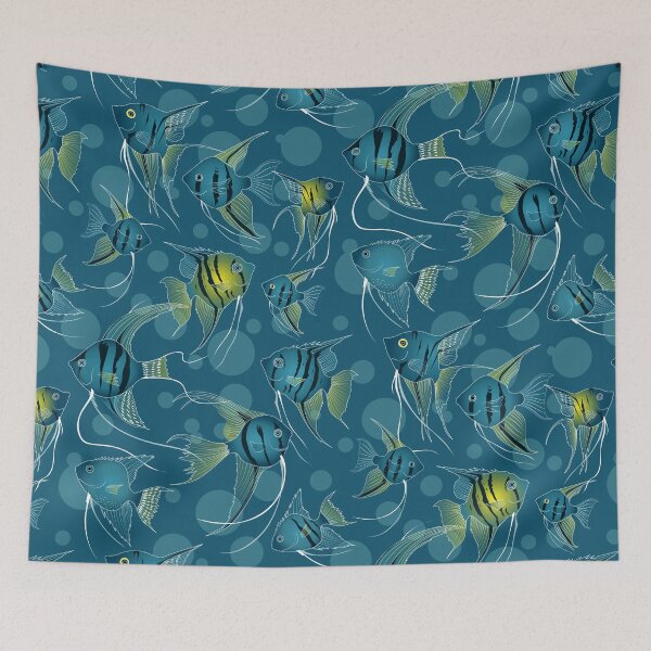 Item preview, angelfish light teal designed and sold by kobyakov.