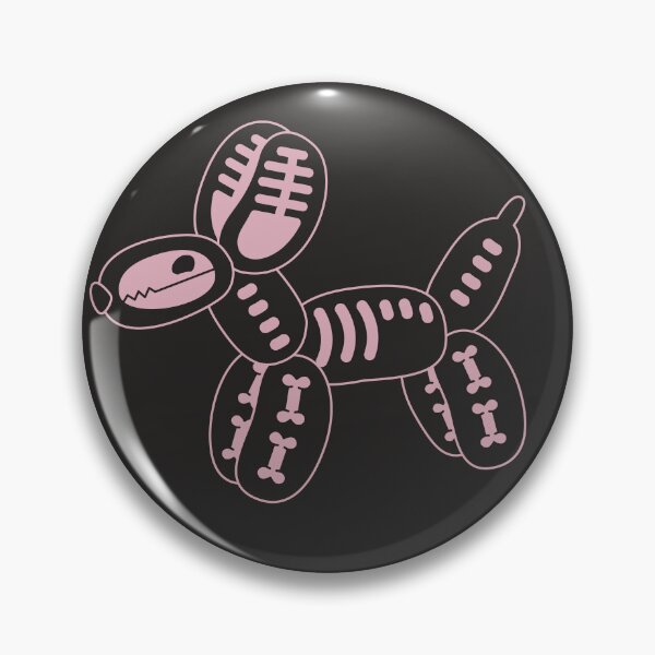 Item preview, Skeleton Balloon Dog | Summerween Cute Spooky Dog Art in Pink and Black designed and sold by Amimi-Makes.