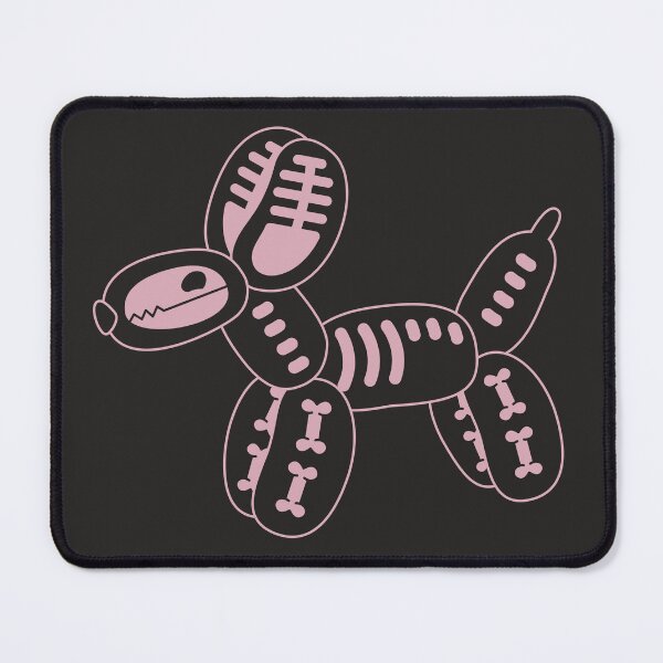 Item preview, Skeleton Balloon Dog | Summerween Cute Spooky Dog Art in Pink and Black designed and sold by Amimi-Makes.