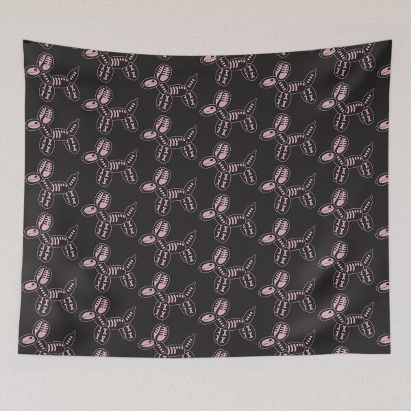 Item preview, Skeleton Balloon Dog | Summerween Cute Spooky Dog Art in Pink and Black designed and sold by Amimi-Makes.